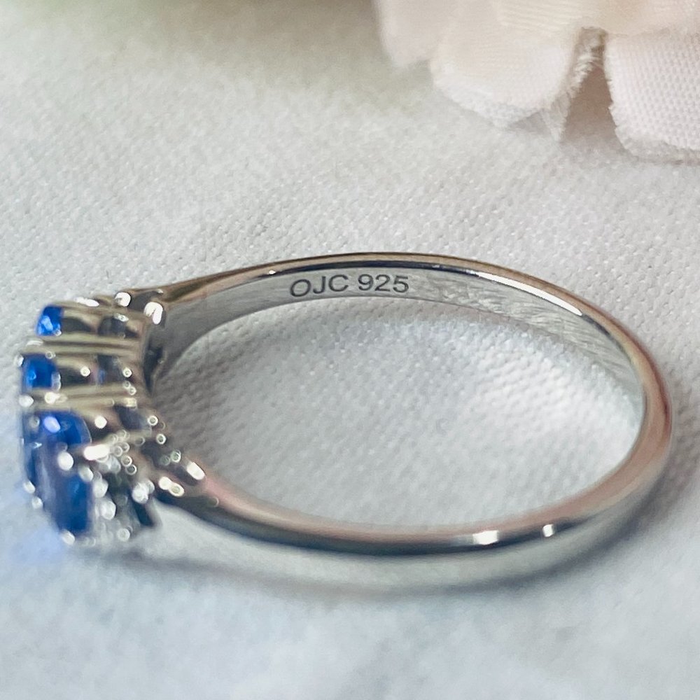 Blue Tanzanite White Diamond Accent 0.63ctw Rhodium Over Sterling Silver… - Picture 4 of 6